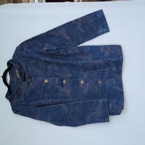 Custom made crane denim jacket with gold dragon lining (M/L) One of a kind!